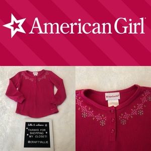 ❄️ American Girl Hot Pink Henley | XS (6)